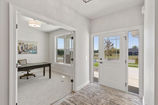 Bright sidelights at front door