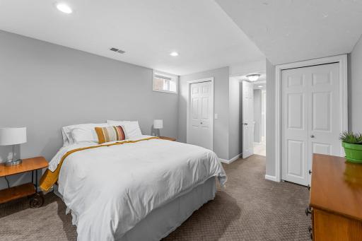 Access to/from the lower level bathroom and the family room.