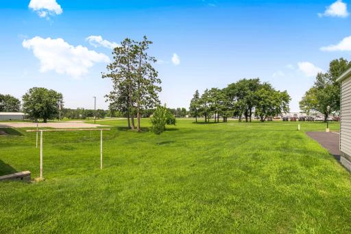 Large backyard offers ample space to enjoy all four seasons.