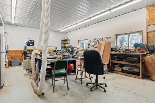 Back room of the shed featuring a new propane furnace and WiFi access