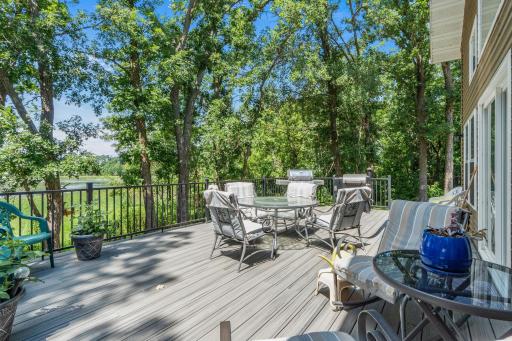 16x26 maintenance free deck with black railing.