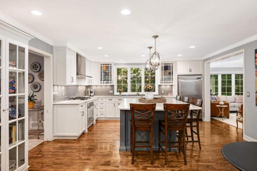 Stunning remodeled kitchen is the hub of the home