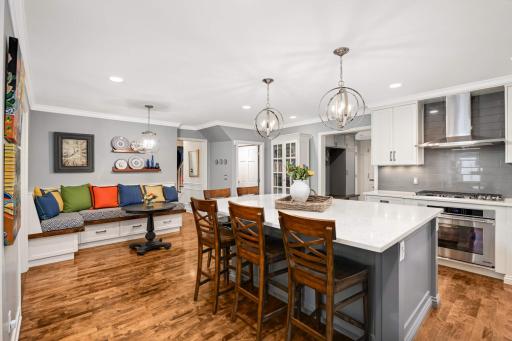 Informal dining area with banquette seating