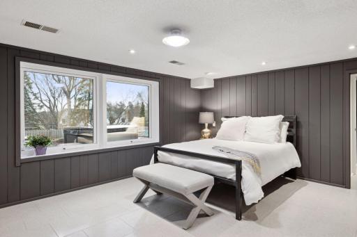 Lower level bedroom with heated Terrazzo flooring