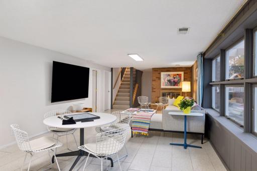 Walkout lower level with heated Terrazzo floors