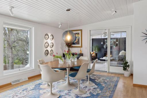 Dining space next to the 4 season sunroom