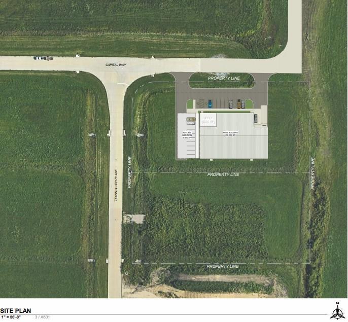 Just South of Shakopee, 10,000 Sq. Foot Industrial building on 2.98 acres to-be-built or build to suit. This rendering is an example of what can be built; this building is not to spec.