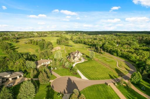 An extraordinary aerial panorama showcasing the expansive estate.