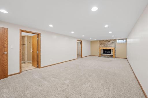 Spacious lower level family room