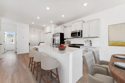 Spacious kitchen with island - staged photo