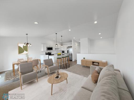 Virtually Staged Living, Dining & Kitchen