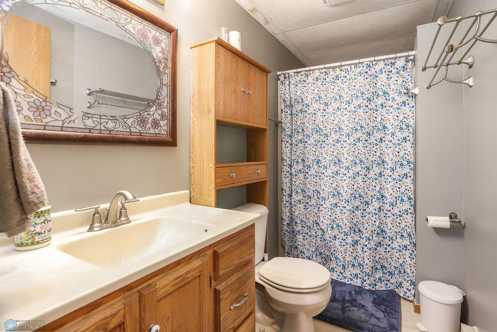 Lower level 3/4 bath also has new paint