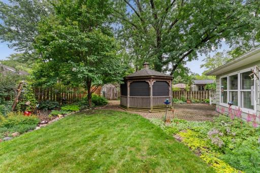 Conveniently located near the kitchen, step out to dine or have a drink in your gazebo.