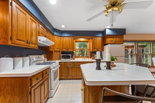 There is no lack of countertop space in this kitchen.