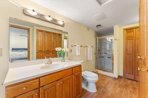 Enjoy a walk-in shower in the en suite bathroom.