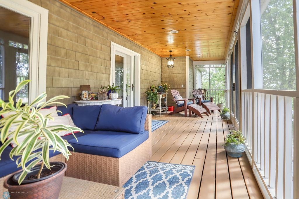 Fully screened in, south facing porch