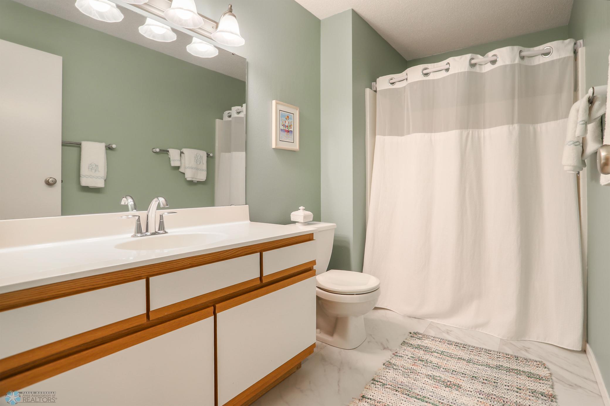 Upstairs full bath, new flooring