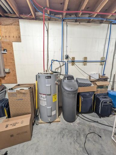 Water heater and softener.