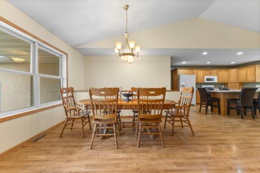 Dining room with a clear view into the beautifully connected kitchen.