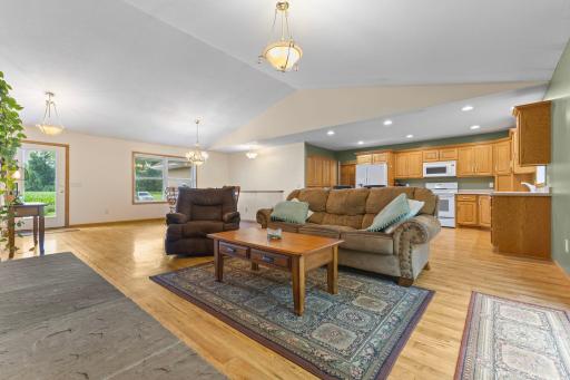 Living room with a clear view into the kitchenâperfect for open-concept living.