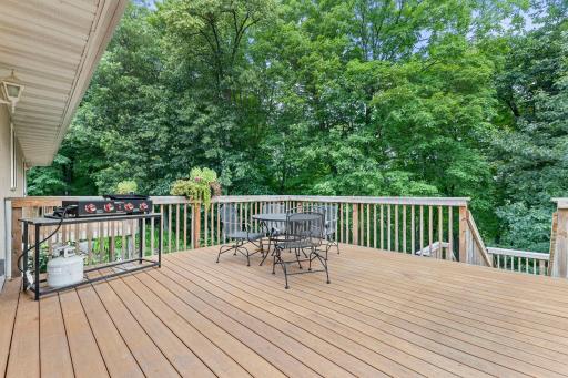 Spacious deck perfect for relaxing, dining, and outdoor living.