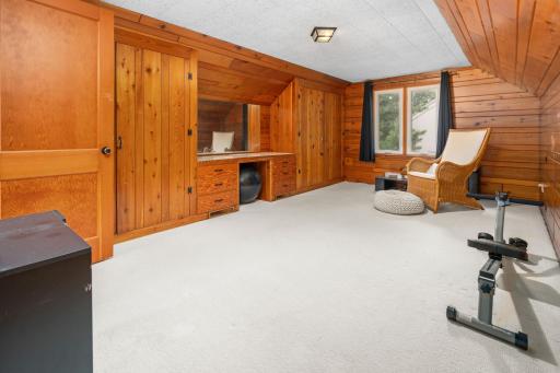 Upstairs bedroom, with incredible built-ins!