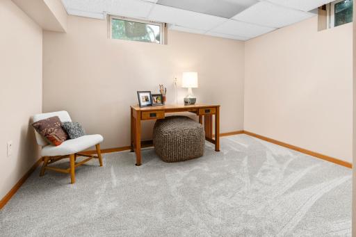 Basement office, that with an egress window, could become a 4th bedroom!