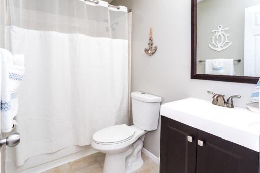 Full Bath with Updated Vanity and Tile Floor (Fresh Grout â July 2025)