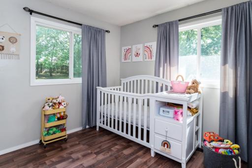 This is one of two upper level bedrooms.