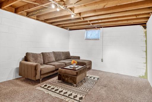 The lower level family room.