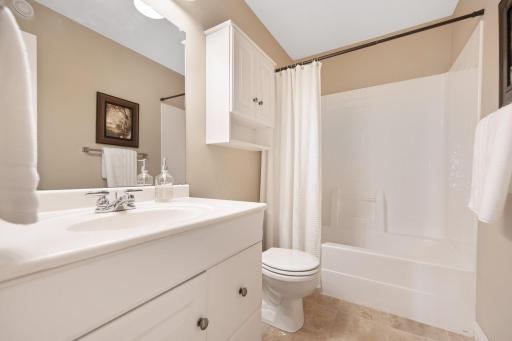Main floor full bathroom just off of 2nd bedroom.