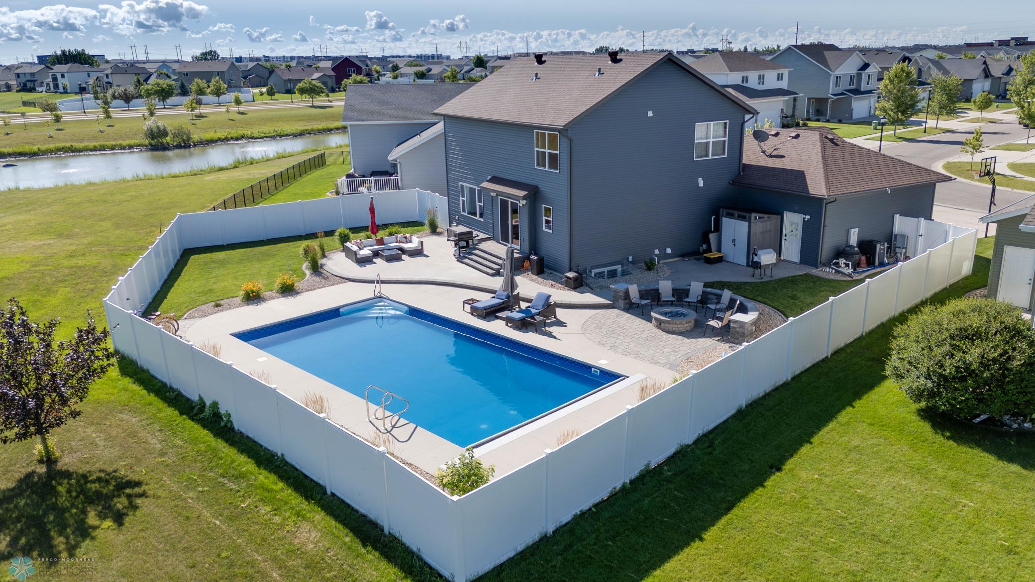 Backyard oasis-pool, patio, firepit