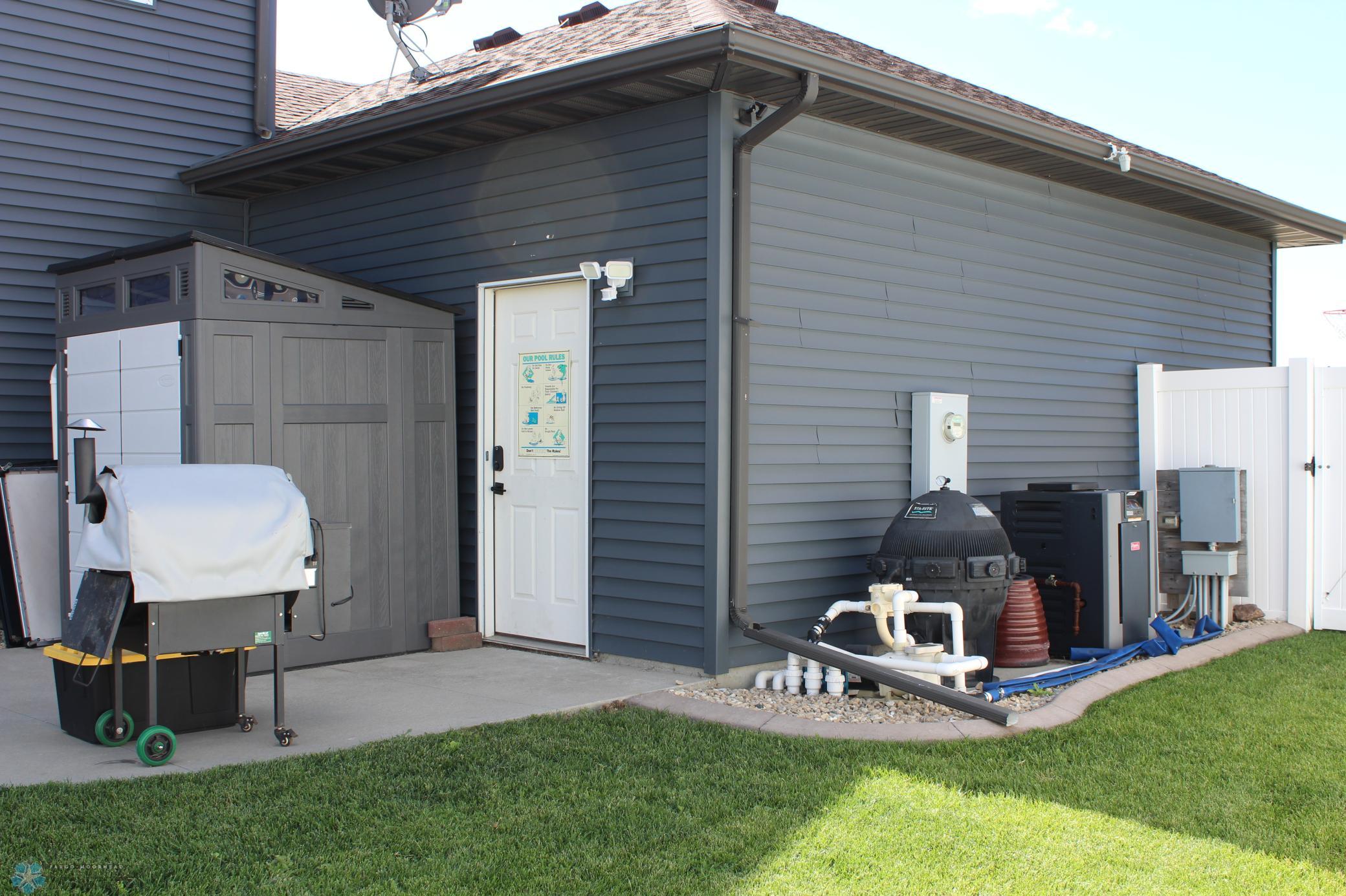 Pool equipment & storage shed included