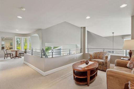 Upstairs, the Loft is a great space for curling up with a good book or a quiet conversation.