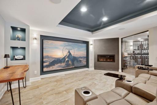 Movie night is an event in the Home Theatre - relax in front of the fireplace while watching your favorite movies.