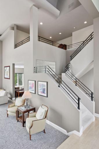 Offering a soft contemporary style this home offers some impressive architectural details.