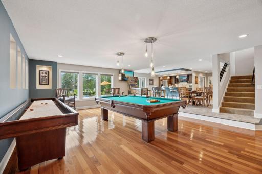 Completely remodeled in 2020, the lower level was designed for pure entertainment! Enjoy a spacious Game Room with beautiful hardwood floors.