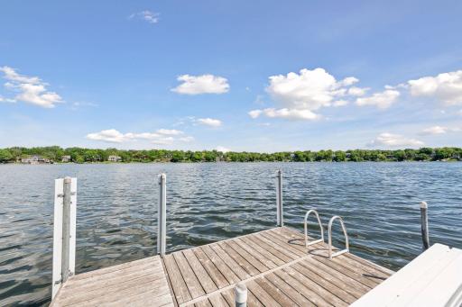 The bay is approximately 40 feet deep and known for its beautiful channel, which sets it apart from the hustle and bustle of the main lake