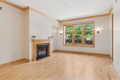 Gas fireplace in living room