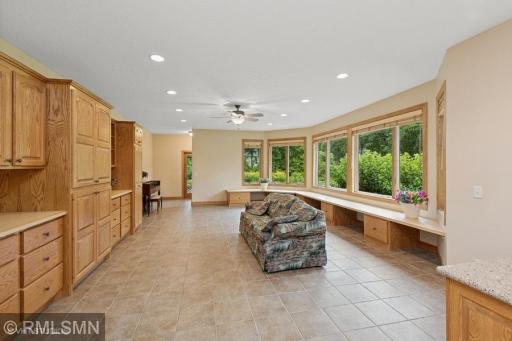 Family room with plenty of built ins for extra storage