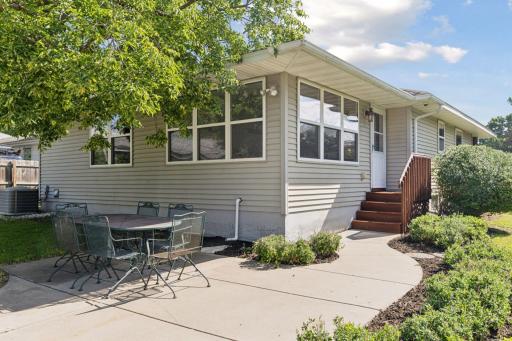 Corner lot. Patio with easy access to the kitchen, for the convenience of dining outdoors.