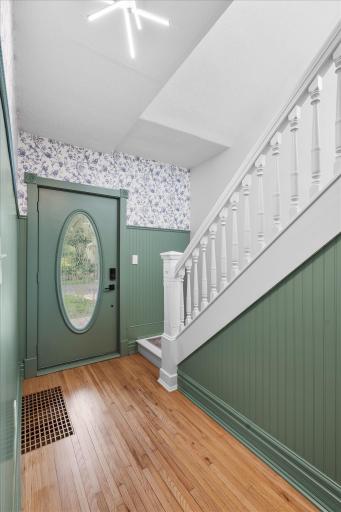 All the natural hardwood floors have been refreshed and stained to enhance their original beauty