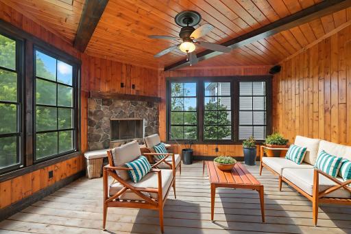 Beautiful virtually staged three-season porch.