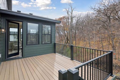 Low maintenance deck overlooking nature.