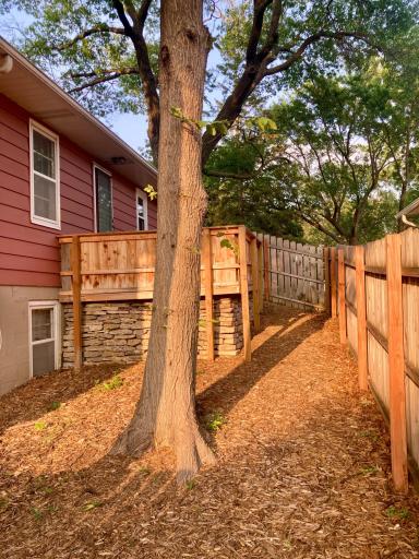 Private dog run, separate from the rest of the yard.