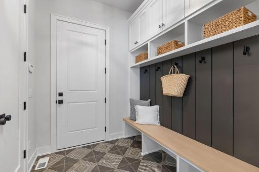 Mudroom back entrance off garage