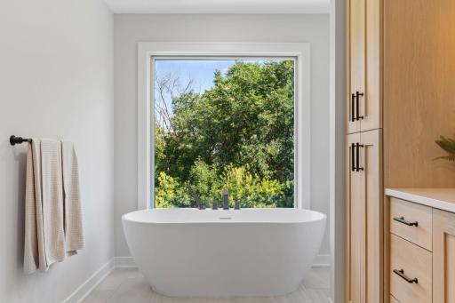 Soaking tub with private picture window views