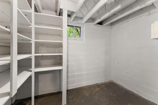Lots of storage space in this basement, including this room.