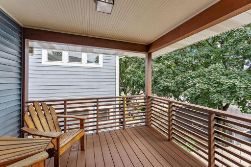 Second-floor, east-facing deck, the perfect spot to sip your morning coffee, grab a throw blanket and settle in with your favorite mystery novel.