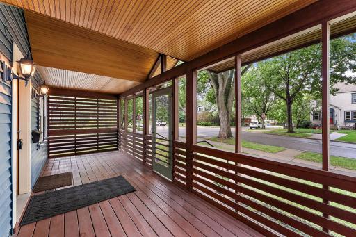 Front porch looking out, the perfect place for a porch swing and a refreshing iced tea!